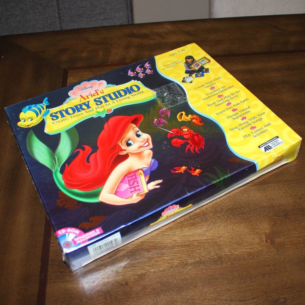 3/$77❤️new sealed 1997 Disney Ariel's Story Studio Big Box PC Game Windows/Mac